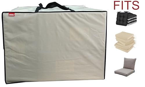 Outdoor Square Cushion/Cover Storage Bag, Protective Zippered Storage Bags with Handles, 32''L x 32''W x 24''H Beige - color: Beige, size: 32''X32''X24''