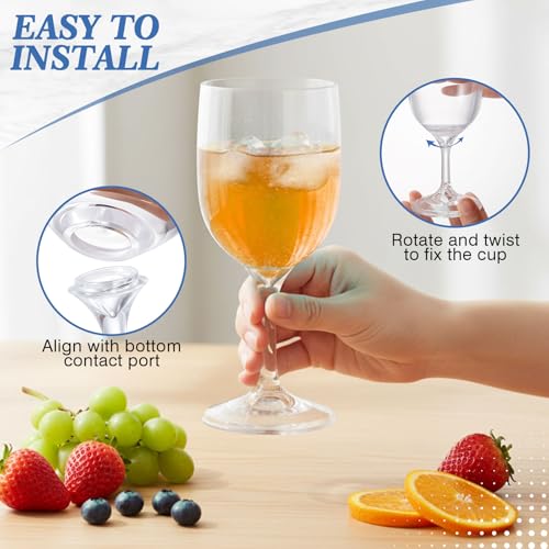 Remerry 4 Pack Unbreakable Wine Glass - Travel Detachable Clear Wine Glass, Plastic, Foldable, Portable, Collapsible, Outdoor, Camping, Picnic