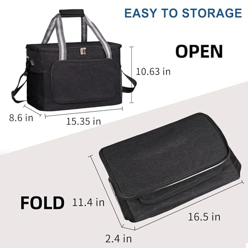 iknoe 36 Can Insulated Cooler Bag, Leakproof Lunch Tote Bag, Black - color: Black, size: X-Large