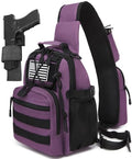 Small Tactical Holster Sling Backpack Accessories Shoulder Pouch Water Bottle & Radio Holder Crossbody Bag for Men - color: Purple Deep