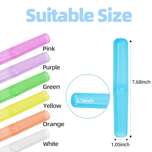 21 Pcs Travel Toothbrush Holders,Plastic Toothbrush Case,7 Colors