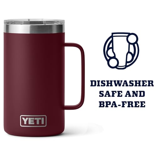 YETI Rambler 24 oz Mug, Vacuum Insulated, Stainless Steel with MagSlider Lid - color: Wild Vine Red