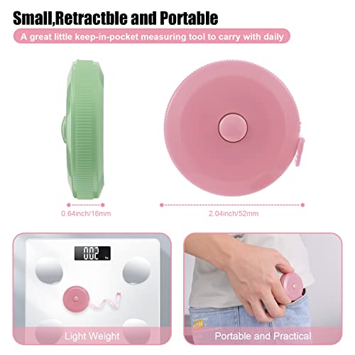 Tape Measure Body Measuring Tape, Retractable 60 Inch Soft Mini Measuring Tape, Small Sewing Fabric Tape Ruler for Cloth Waist Medical Nursing Craft(12 Pack) - color: 12 Colors Package