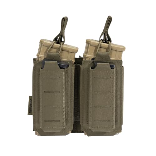 EXCELLENT ELITE SPANKER Tactical Open-Top Single/Double/Triple Molle Mag Pouch for Pistol Mag Pouch Tactical Bag Accessories Holder - color: Double-Ranger Green