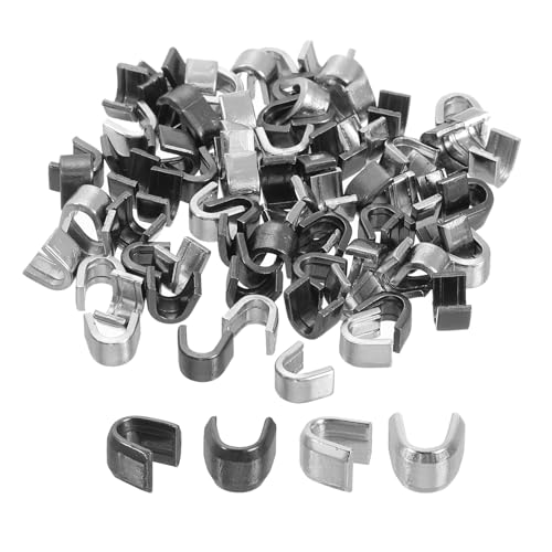 uxcell 80Pcs Zipper Slider Retainers - #8 U Shape Top Stoppers for Bags Coats Jackets Closed-end Zippers Replacing, Metallic Black & Silver Tone - color: Metallic Black/Silver Tone, size: #8
