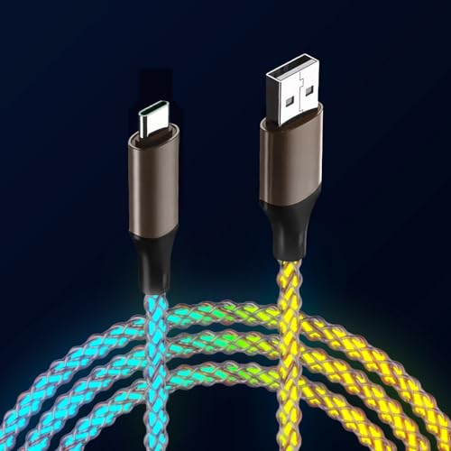 Camping Car Multi Charging Cable, USB C to USB C RGB Breathing 3 in 1 Fast Charging Cable for iPhone 15 Series, iPad mini 6 S24 S23 Laptops MacBook iPad Camping String Lights[ USB to USB C 1m] - color: Cream