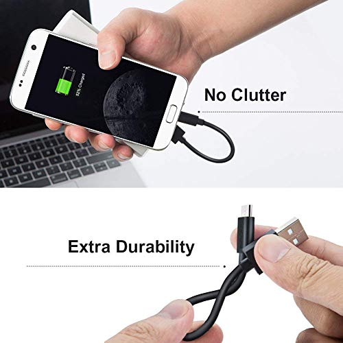CableCreation Micro USB Charging Cable 6 inch, Short USB to Micro USB Cable - color: Black ABS, size: 0.5FT
