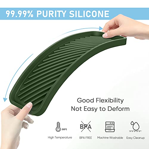 Silicone Sponge Holder, Kitchen Sink Organizer Tray（Green） - color: G-ge, size: 9.3x3.6inch