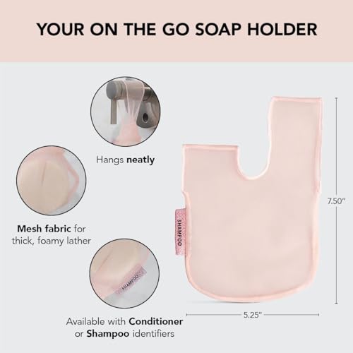 Kitsch Soap Saver Bag – Patented Mesh Bag Soap Holder - Blush | for Shampoo and Conditioner Bars – Extends Use & Prevents Soggy Mess – Recycled Beauty Mesh Pouch, Eco-Friendly - color: Blush