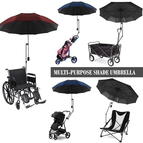 XLINGZA UPF 50+ Beach Umbrella with Adjustable Universal Clamp - style: Double Layer/Manual/L