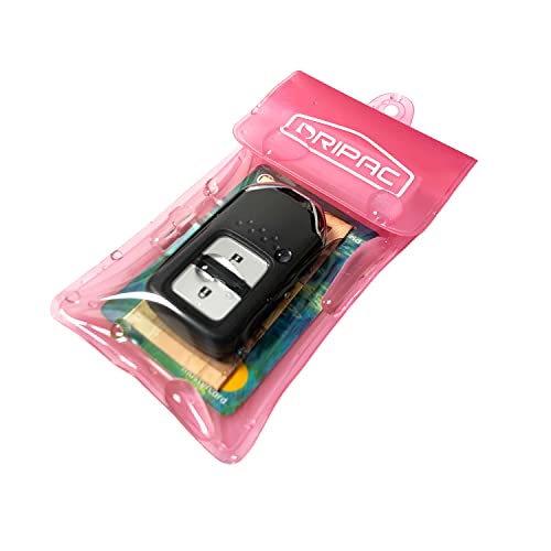 DRIPAC Waterproof Car Key FOB Case Bag Dry Holder Pouch For ID Badge Cash - color: Pink