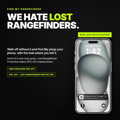 Precision Pro Titan Elite Golf Rangefinder, Bluetooth GPS in Viewfinder
