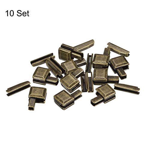 uxcell 10Sets Zipper Repair Kits, #10 Retainers Box & Insertion Pins, Metal Latch Sliders for Bags Coats Open-end Zippers Replacing, Bronze Tone - color: Bronze Tone, size: #10