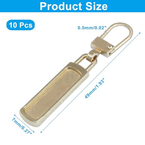 PHITUODA Gold Luggage Zipper Pull Replacement, 10 PCS | Detachable Metal, Zipper Pull Tab Repair Kit, For Clothing Jacket Coat Jeans, For Luggage Suitcase Purse Handbag - style: Gold