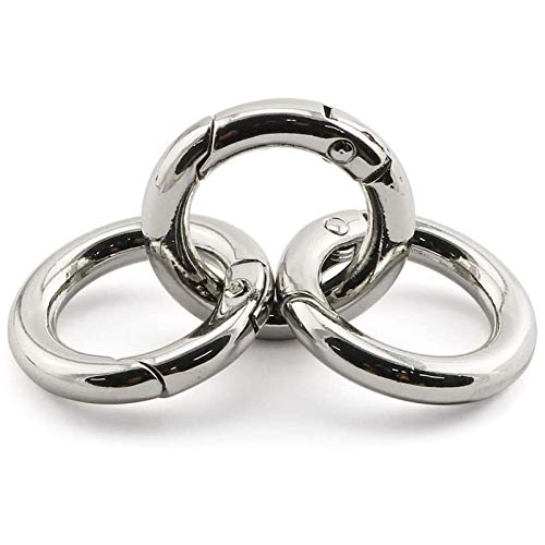 Still Awake 5 Pcs Spring Clip Round Carabiner Buckle, Diameter O Ring Snap Clip Trigger Spring Keyring Buckle,Hooks Clip DIY Accessories - color: Silver, size: 1/2inch