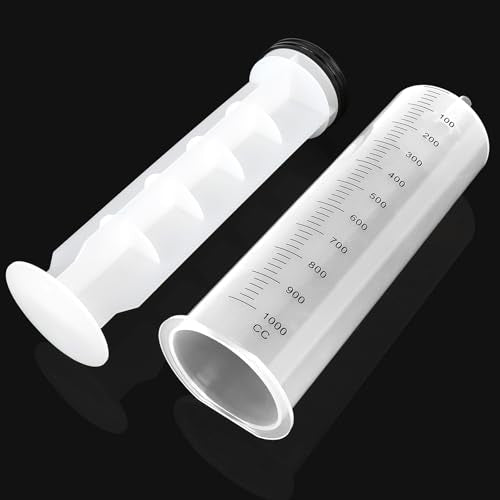 1000ml Extra Large Syringe with Tip Adapter, Sterile and Individual Sealed, Plastic Garden Syringe for Liquid, Paint, Epoxy Resin, Oil, Watering Plants, Refilling - style: 1000 ml