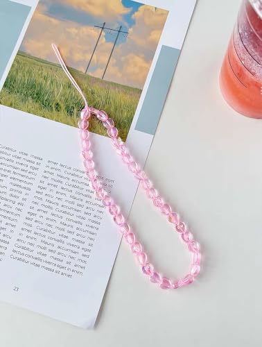 Beaded Phone Lanyard Wrist Strap Phone Charms Fixed Beads Pearl Chain - color: PC-ryj-2
