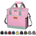 iknoe 24 Can Insulated Cooler Bag, Leakproof Lunch Tote Bag 15L - color: Pink, size: Large