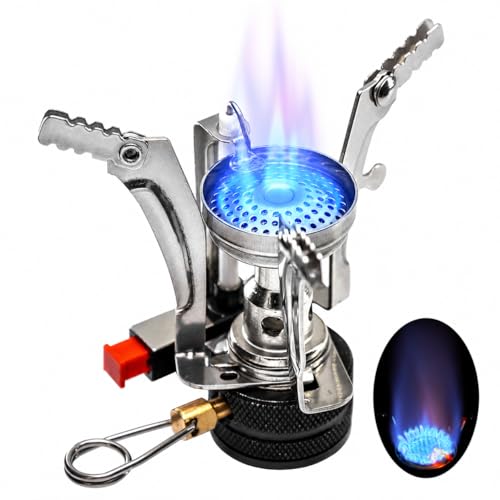 Backpacking Stove Portable Camping Stove Hiking Stove Backpack Stove With Piezoignition Support Wind-Resistance For Outdoor cooking tongs (ORANGE) - color: Orange, size: Orange No. 1