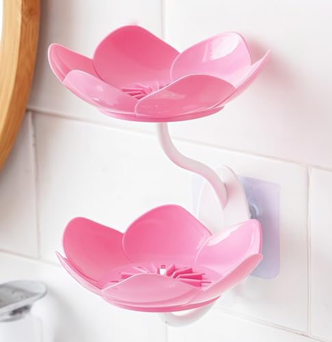 Soap Holder Shower,bar soap Holder,Adhesive Soap Dish for Bathroom Wall - color: D-pink