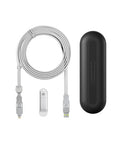 Rolling Square inCharge XL 6-in-1 Multi Charging Cable, Portable USB and USB-C Cable with 100W Ultra-Fast Charging Power, 10 Ft/3m, Glacier White - color: Glacier White