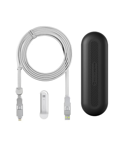 Rolling Square inCharge XL 6-in-1 Multi Charging Cable, Portable USB and USB-C Cable with 100W Ultra-Fast Charging Power, 10 Ft/3m, Glacier White - color: Glacier White