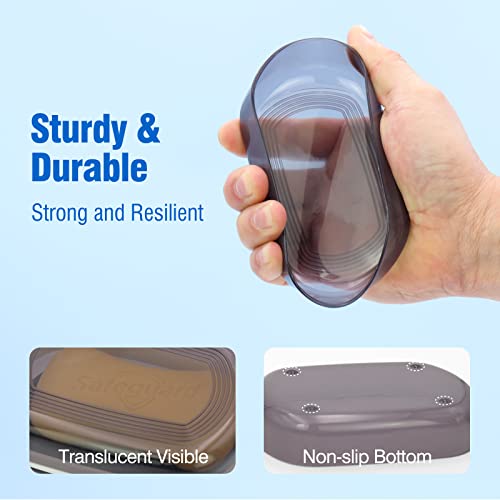 AIMAIAIMAI Travel Soap Container, Leakproof Soap Box, Travel Soap Holder with Removable Draining Layer, Portable Soap Case for Traveling, Camping, Gym (Black) - color: Black Style a