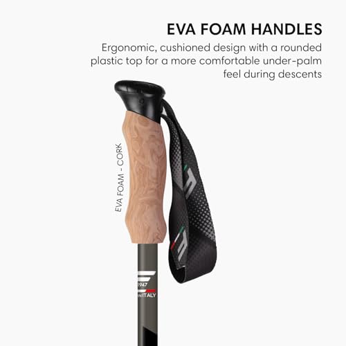 Fizan Adventure Trekking Poles – Ultralight, Backpacking, Thru Hiking Poles, Adjustable, Collapsible, Customized Fit, Cork Grips, Aluminum Walking Sticks
