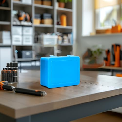 ALCYON Battery Organizer Box for 24 AA & 30 AAA Batteries-Blue | Plastic Box and Pre-Cut Foam Slots Keep Batteries Secure and Easy to Find, Locking Lid, Batteries Not Include - color: blue