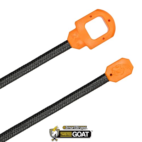 SmartStraps Twisted Goat 24" Heavy Duty Reusable Cinch Ties, 2-Pack, Orange