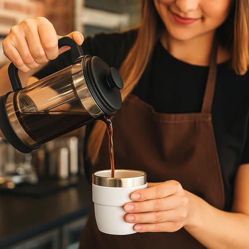 Zenbo 4 oz Espresso/Coffee Cups, Ceramic-Lined Double Wall Vacuum Insulated 18/8 Stainless Steel, Stackable & Dishwasher Safe, Space-Saving, Compatible with Most Espresso & Coffee Makers, 2 Pack - color: Lilac & Navy