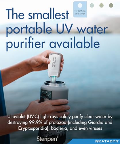 SteriPen Ultralight UV Water Purifier, 3 oz | Water-Activated USB Rechargeable Pen, Purifies 1L in 90 Seconds, For Camping, Backpacking & Travel