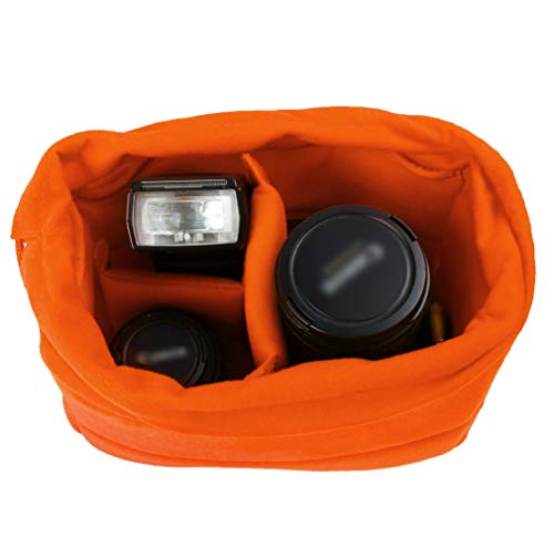 Koolertron Shockproof Camera Photo Bag for SLR TLR Camera Insert Partition Padded Case,Can be Put Directly Into the SLR Camera Bag With Freely Adjustable Compartment - color: Orange