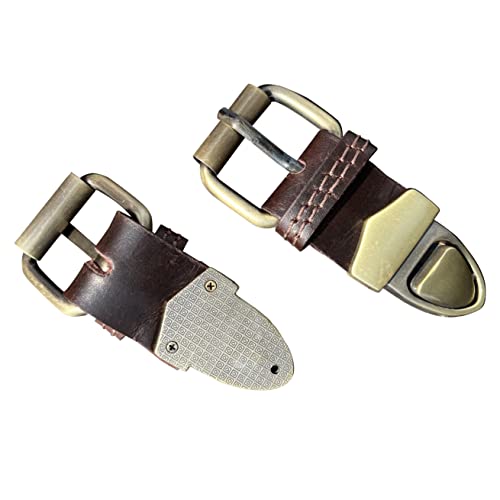 RUSTIC TOWN Leather Bag Replacement Push Clip Clasp Lock - Quick Release Metal Fasteners Buckles for Satchel & Messenger - color: Mulberry Clip With Red Stitching