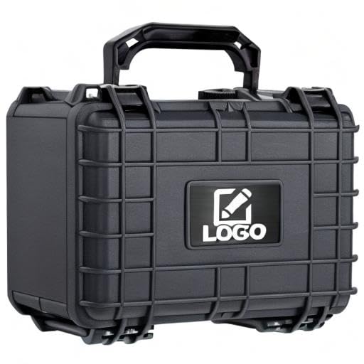 Eylar Protective Gear and Camera Hard Case with Custom Logo Engraved Plate TSA Approved 8.12 inch 6.56 inch 3.56 inch, Customizable Pluck Foam, Lockable for Cameras, Lenses, Drones, Gear (Black) - color: Black