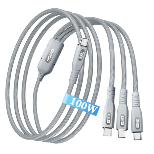 SIQIWO 100W USB C Multi Charging Cable, 4FT-1Pack PD3.0 Fast Charging Cable | 3 in 1 Multiple Charger Cord for iPhone17/16/15/MacBook Pro/Air/iPad/GalaxyS26/S25/ Pixel/Switch/PS5 (Charging Only,100W Max)