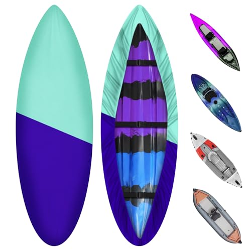 SIRUITON Kayak Cover 9-13FT 420D Waterproof Board Covers | Outdoor Dust Kayak Storage Cover-UV Protection Paddle for Canoe, Paddle Board, SUP, and Kayak Boat - size: 9-10FT