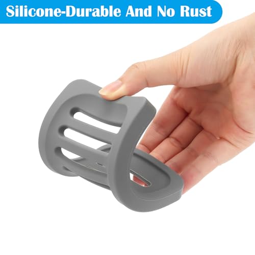Topsky 2Pcs Soap Dish Holder, Non-Slip Bathroom Accessories Silicone Soap Case Saver, Sink Deck Bathtub Shower Dish Soap Drainer, Silicone Holder for Soap, Sponges, Scrubber (Grey-2pcs) - color: Grey-2pcs