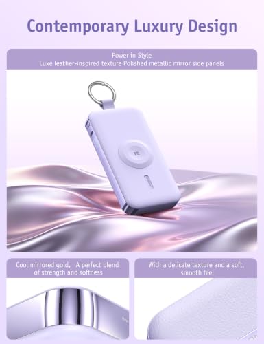 RORRY CharmGo Portable Charger 3 in 1 iPhone Power Bank for Apple 12000mAh - color: Purple