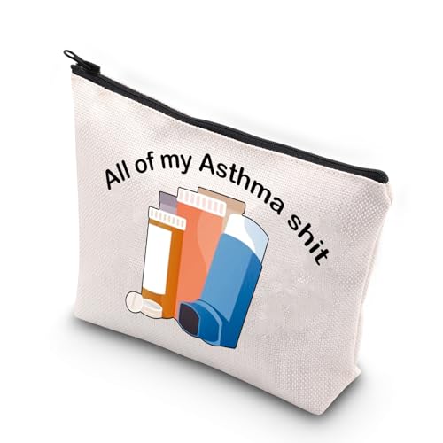 VAMSII Asthma Fighter Gift Inhaler Travel Bag All My Asthma Shit Awareness Medication Bag - color: Asthma Inhaler Zipper Bag