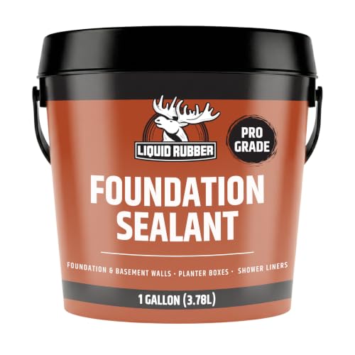 Liquid Rubber Foundation Sealant - Basement Waterproof Sealer, Black, 1 Gal - size: 1 Gallon