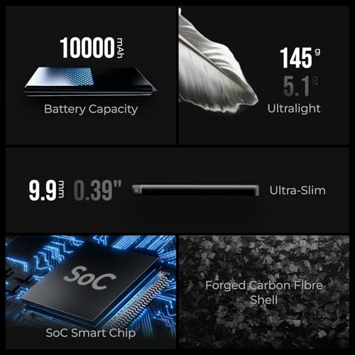 FLEXTAILGEAR 10000mAh Power Bank, Outdoor Portable Power Bank | Lightweight Outdoor Travel Fast Charging Carbon Fiber, Slim USB-C Portable Charger Battery Pack for Phones - size: 10000mAh-0.39in