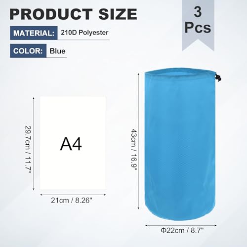 Drawstring Bag with Toggle Cinch Sack and Ditty Pouch Durable Ditty - color: Blue, size: 9x17inch