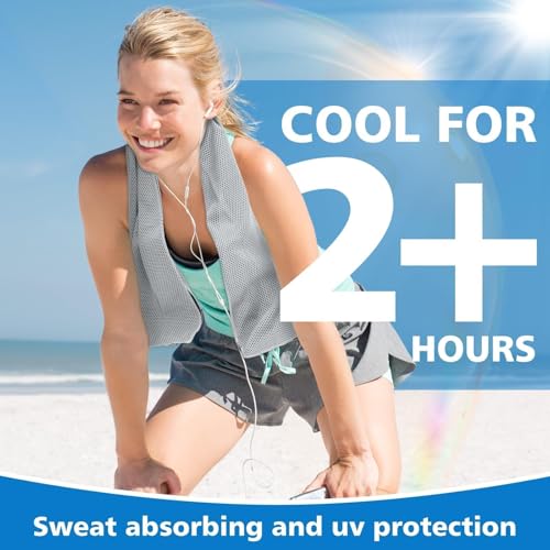 24 Pack Cooling Towels Bulk for Neck and Face 40"x12" Ice Cooling Sweat Rags Microfiber Soft Breathable Soft Chilly Towel for Yoga Golf Sport Running - color: Light Gray