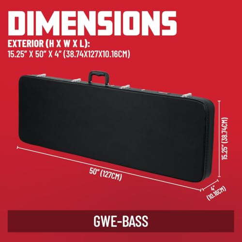 Gator Cases Hard-Shell Wood Case for Electric Bass Guitars, Fits Fender Precision/Jazz Bass, & More (GWE-BASS) - style: Bass