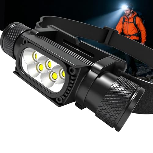Rechargeable LED Headlamp - 1600 Lumens, USB-C, Utra Durable, Shockproof and Waterproof, Survives 3M Drops, Submersible and Impact-Resistant, Perfect for Camping, Heavy-Duty Work, and Adventure - size: H35pro