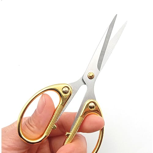 5" All Stainless Steel Office Scissors,Ultra Sharp Blade Shears,Sturdy Sharp Scissor for Office Home School Sewing Fabric Craft Paper All Purpose Scissors Gold - color: Gold, size: 5"