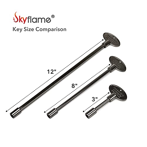 Skyflame Universal Gas Valve Key, Flat Black, 8 Inches | Fits 1/4" and 5/16" Gas Valve Stems, For Fire Pit and Fireplace - color: Flat Black, size: 8 Inches