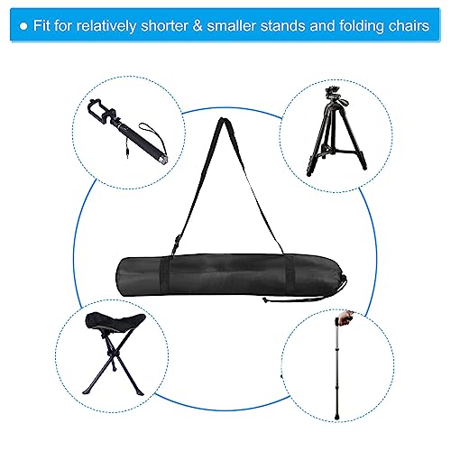 PATIKIL 28 Inch Tripod Monopod Case Bag, Nylon Foldable Tripod Carrying Case Storage Bag with Shoulder Strap for Outdoor Travel Camping, Black - size: 28 Inch