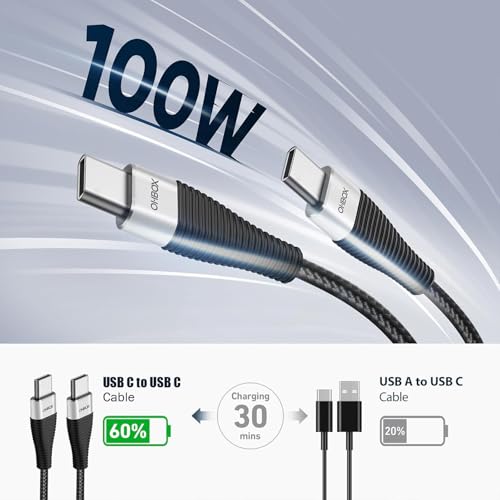 Extra Long USB C Cable 15FT, 2Pack 100W USBC to USBC Cable Fast Charging | Nylon Braided Heavy Duty Charging Cord for iPhone 17 Pro Max 16 15, iPad Pro, Air, Mini, MacBook, Samsung S26 S25 S24 - Black - color: Black, size: 15 FT - 2 Pack, style: USB C to